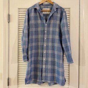 Frank & Eileen Blue Plaid Linen Shirt Dress